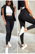 Czarne Modelujące Legginsy Push-Up