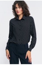 Koszula w Groszki z Wiskozy - Czarna