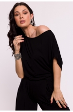 Czarna Nietoperzowa Bluzka z Wizkozy