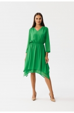 Zielona Szyfonowa Sukienka z Warstwami