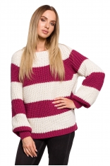 Sweter Oversize w Szerokie Pasy - Model 3