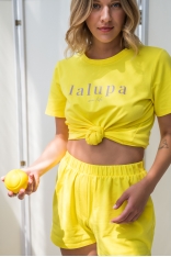 T-shirt z Napisem LALUPA - Żółty