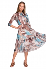 Wzorowana Sukienka z Siateczki z Falbankami - Model 4
