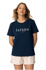 T-shirt z Napisem LALUPA - Granatowy