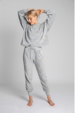 Pluszowe Spodnie Joggers - Popielate
