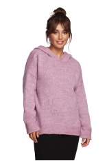 Sweter z Kapturem - Pudrowy