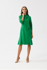 Zielona Sukienka z Wiązaniem przy Szyi