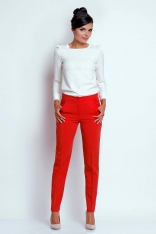 Czerwone Eleganckie Spodnie Cygaretki