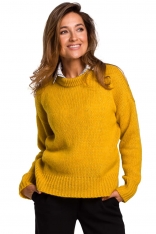 Miodowy Klasyczny Ciepły Sweter