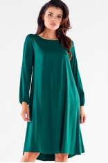 Sukienka z Asymetrycznym Dołem - Zielona