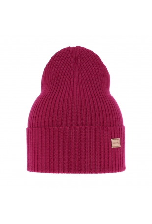 Czapka damska wiosenno - zimowa 100% wełniana merino Sophie - Bordowa