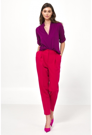 Spodnie 7/8 Typu Balloon - Różowe