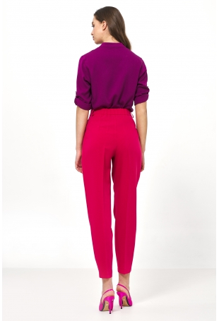 Spodnie 7/8 Typu Balloon - Różowe