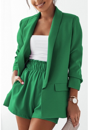 Niezapinana Marynarka w Soczystym Kolorze - Zielona