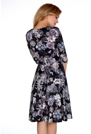 Zwiewna Kopertowa Sukienka w Kwiaty