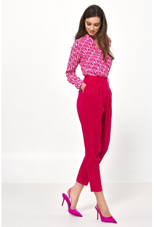 Spodnie 7/8 Typu Balloon - Różowe