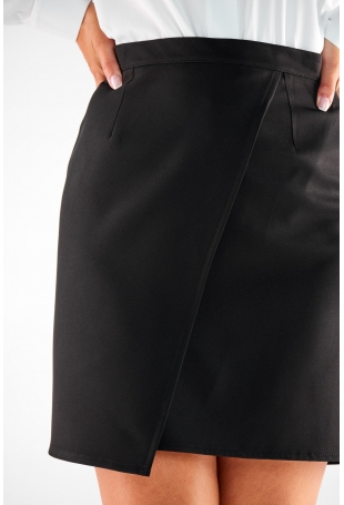 Asymetryczna Mini Spódnica - Czarna