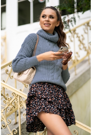 Efektowny Golf z Warkoczem - Niebieski