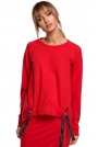 Asymetryczna Bluza z Lampasami - Czerwona