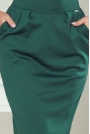Zielona Sukienka Elegancka Midi z Zaznaczoną Talią