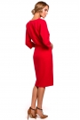 Czerwona Sukienka Oversize z Ołówkowym Dołem