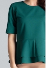 Zielona Elegancka Bluzka z Podwójną Baskinką