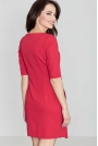 Czerwona Elegancka Sukienka z Asymetrycznym Rozporkiem