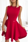 Kopertowa Sukienka z Dekoltem na Plecach - Czerwona