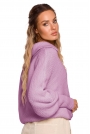 Sweter w Szpic z Kołnierzykiem - Lila