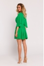Zielona Rozkloszowana Mini Sukienka z Luźną Górą