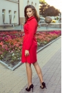 Czerwona Krótka Koszulowa Sukienka z Paskiem