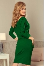 Zielona Codzienna Zbluzowana Sukienka z Dekoltem na Plecach