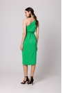 Efektowna Sukienka na Jedno Ramię - Zielona