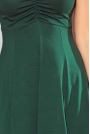 Zielona Rozkloszowana Sukienka bez Rękawów z Dekoltem V