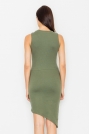 Zielona Asymetryczna Dopasowana Sukienka z Łezką