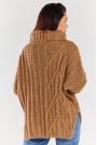 Sweter Oversize z Golfem - Karmelowy
