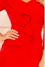 Ołówkowa Sukienka z Falbanką - Czerwona