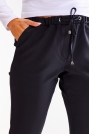 Tkaninowe Spodnie Wiązane w Pasie - Czarne