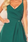 Maxi Sukienka na Ramiączkach z Kopertowym Dekoltem - Zielona