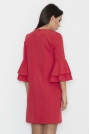 Czerwona Elegancka Sukienka z Hiszpańskim Rękawem