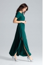 Zielona Sukienka Maxi z Podkreśloną Talią