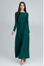 Zielona Zwiewna Sukienka Maxi z Podkreślona Talią