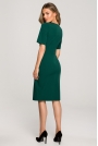 Ołówkowa Sukienka z Ozdobną Zakładką na Spódnicy - Zielona