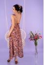 Maxi Sukienka w Kwiaty na Ramiączkach - 