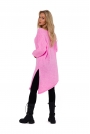 Asymetryczny Sweter Oversize - Różowy
