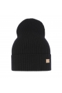 Czapka damska wiosenno - zimowa 100% wełniana merino Sophie - Czarna