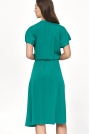 Wiskozowa Sukienka z Kimonowym Rękawem - Zielona