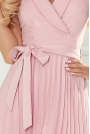 Elegancka Sukienka z Plisowanym Dołem - Różowa