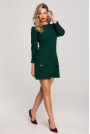 Minimalistyczna Sukienka z Ozdobnymi Guzikami - Zielona