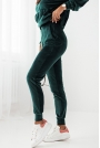 Komplet Welurowy Bluza z Kapturem i Spodnie - Zielony